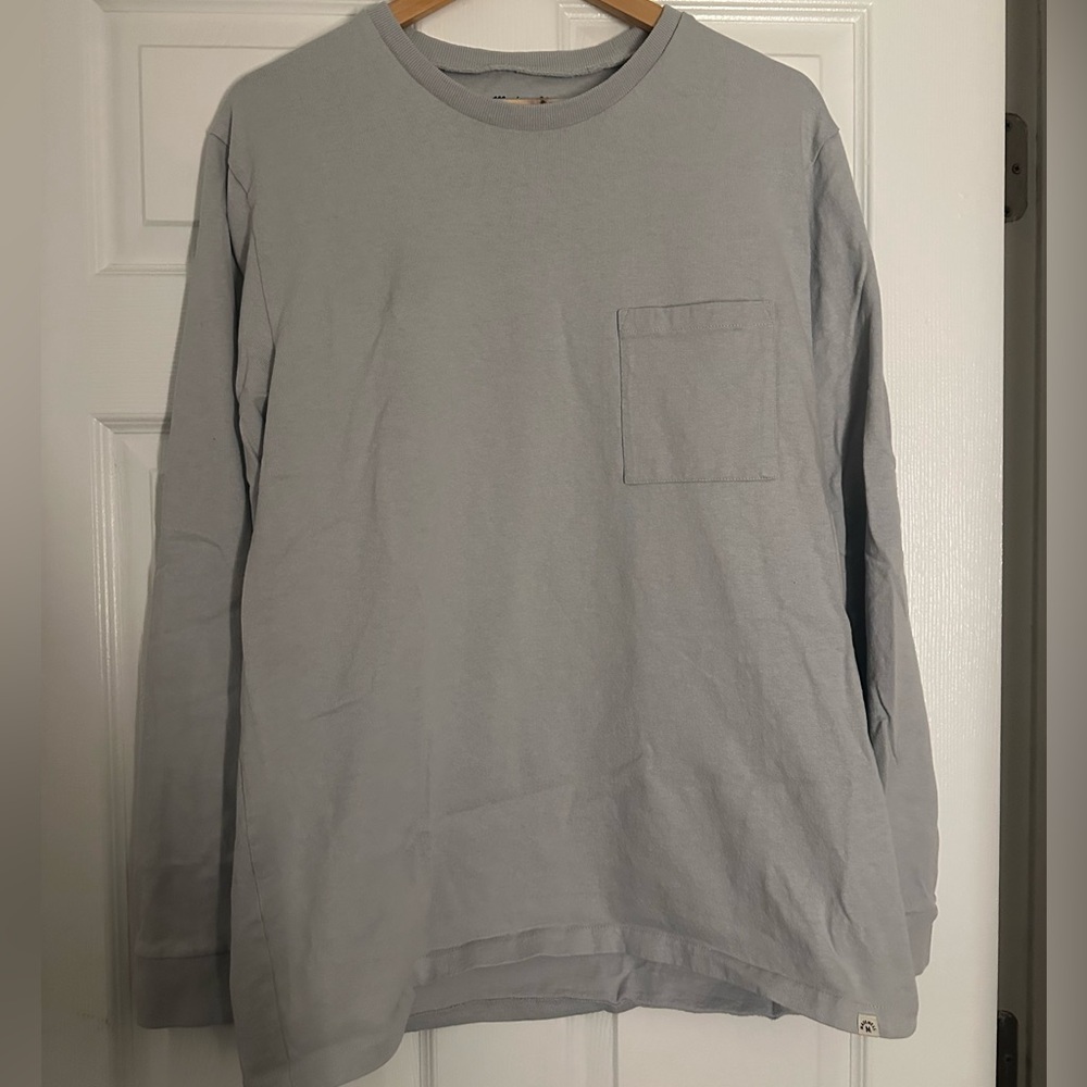 Madewell Men's Soft Gray Long Sleeve Tee
